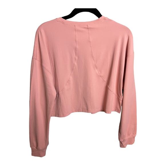 Halara Dropped Shoulder Long Sleeve Cropped Sports Top in Pale Rosette M NWT - Picture 5 of 8